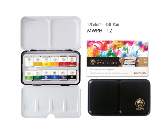 Watercolor pan type, Palette Pan Set, Item no.MWPH12, Product image of Pastels offers, MUNGYO